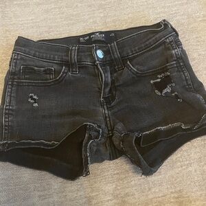 Hollister Charcoal Ripped Denim Shorts